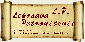 Leposava Petronijević vizit kartica